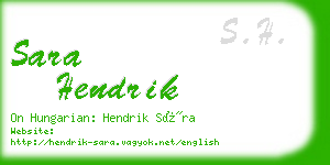 sara hendrik business card